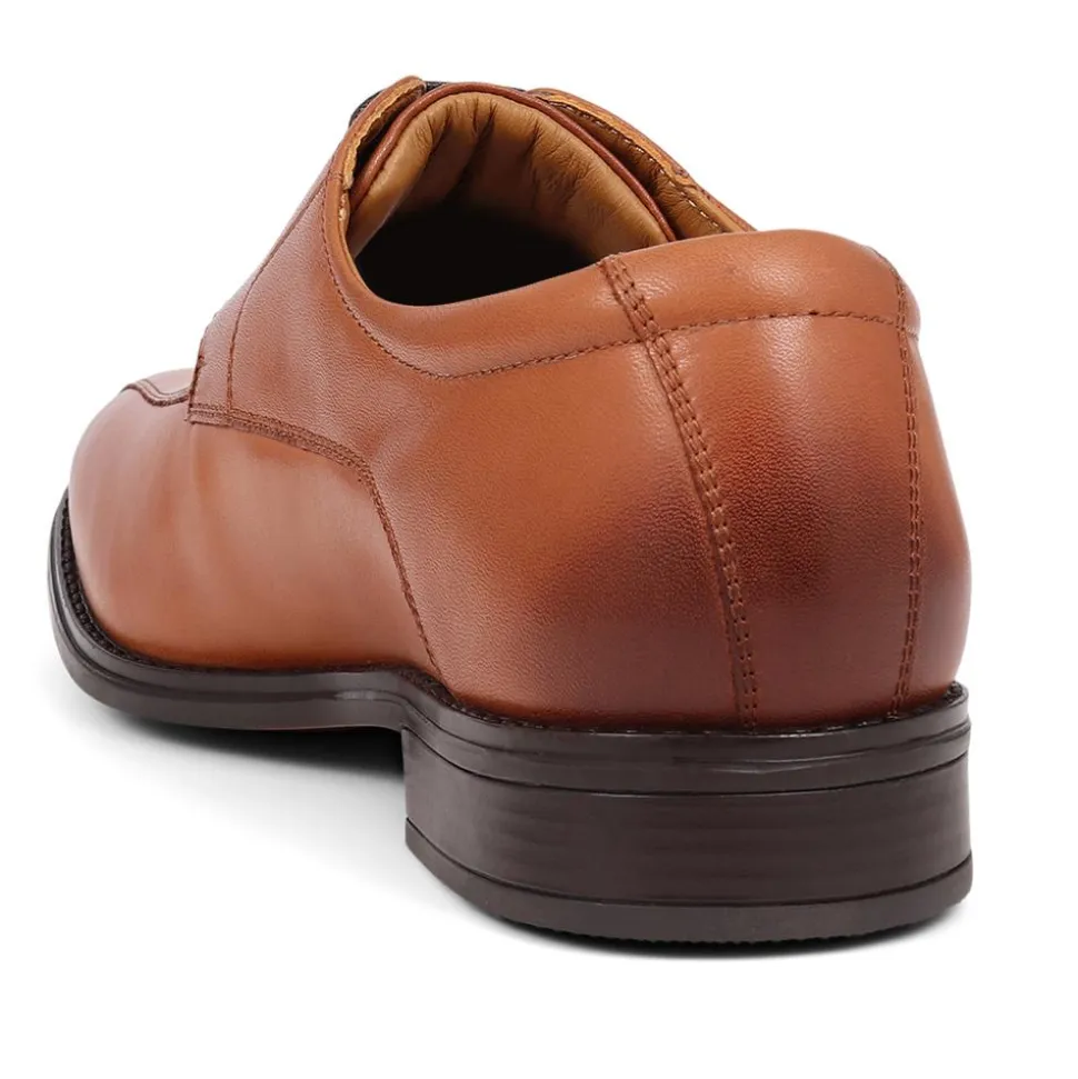 Smart Leather Lace-Up Shoes - Tan