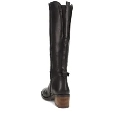 Smart Leather Long Boots - Black