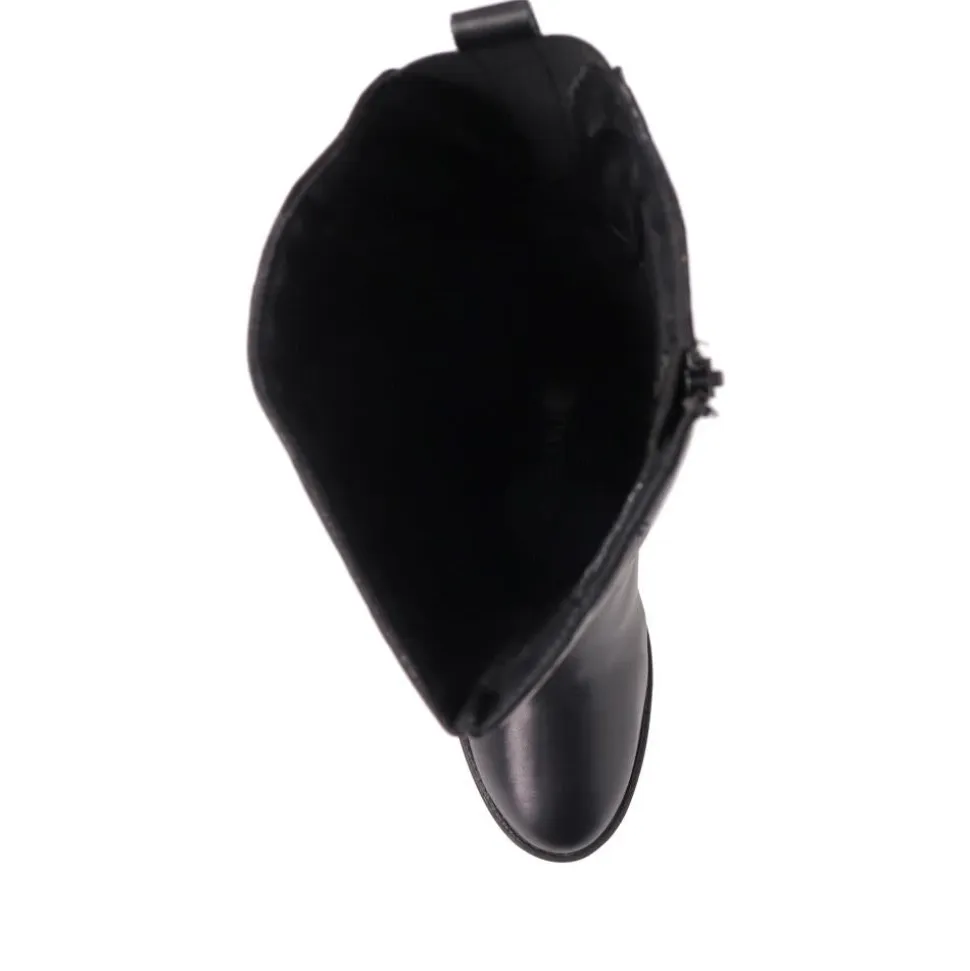 Smart Leather Long Boots - Black