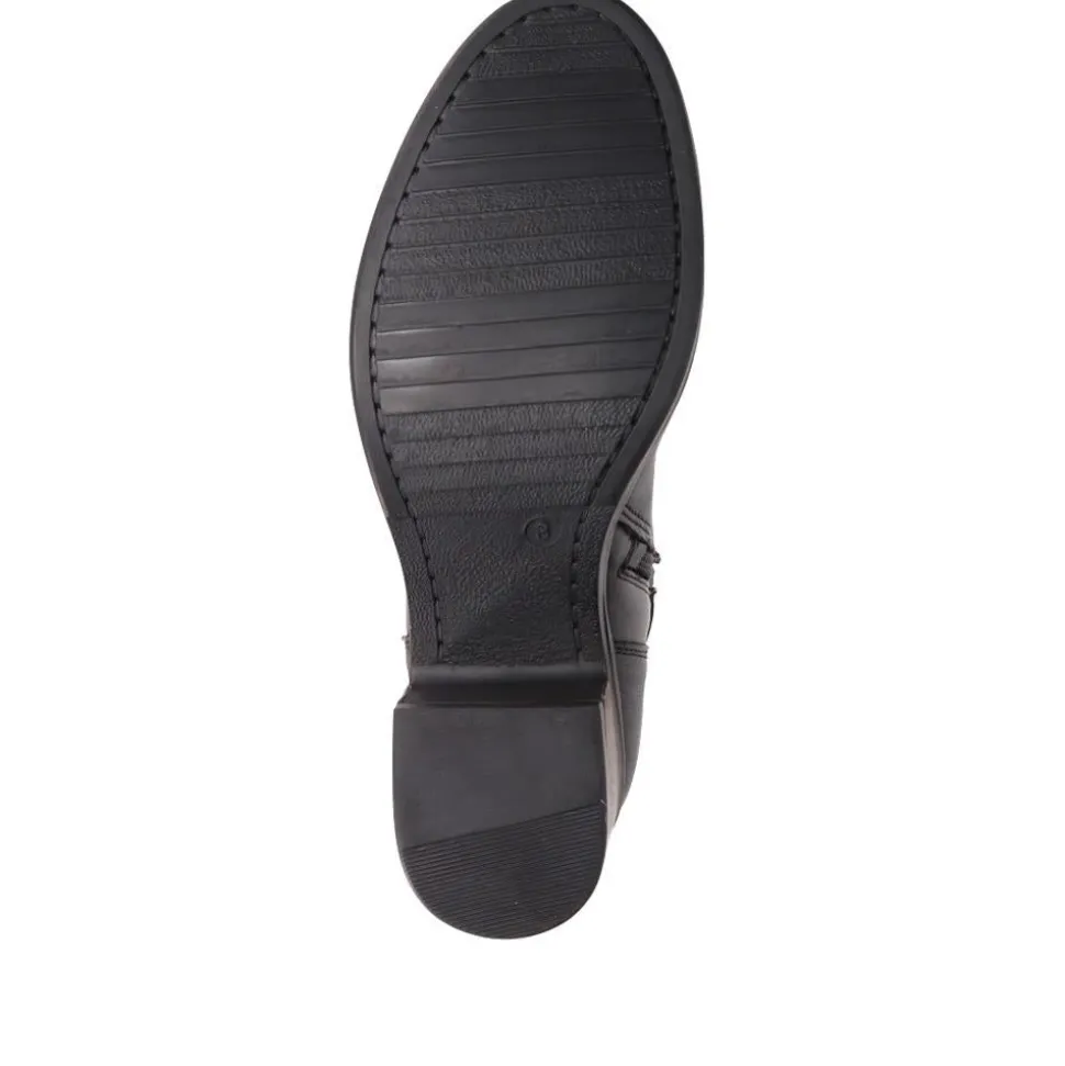 Smart Leather Long Boots - Black