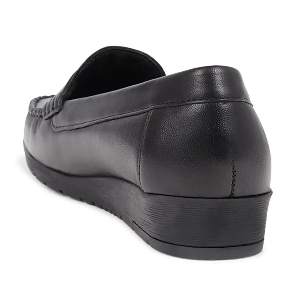 Smart Leather Moccasins - Black