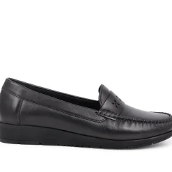 Smart Leather Moccasins - Black