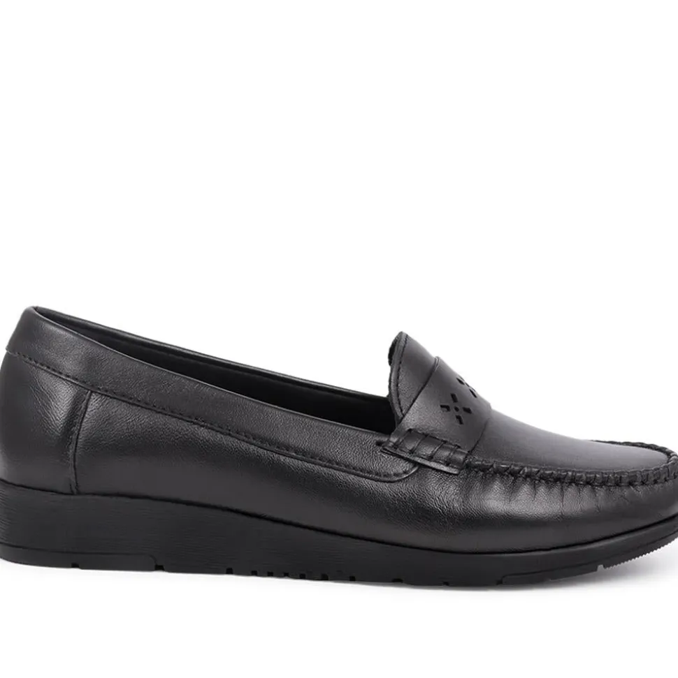 Smart Leather Moccasins - Black