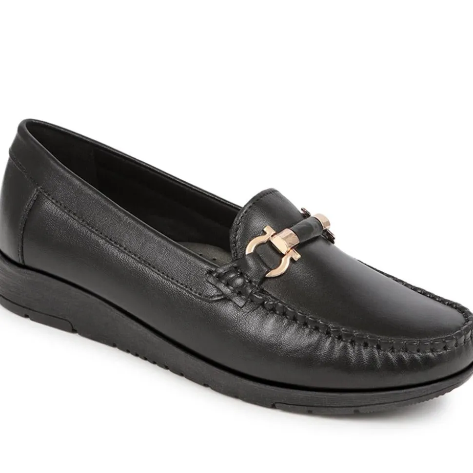 Smart Leather Moccasins - Black