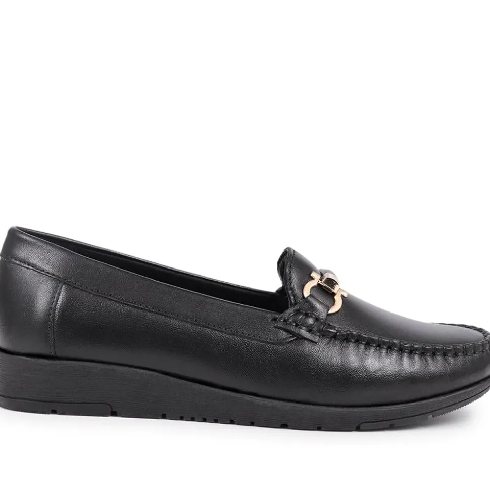 Smart Leather Moccasins - Black