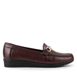 Smart Leather Moccasins - Burgundy