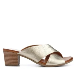 Smart Leather Mules - Gold