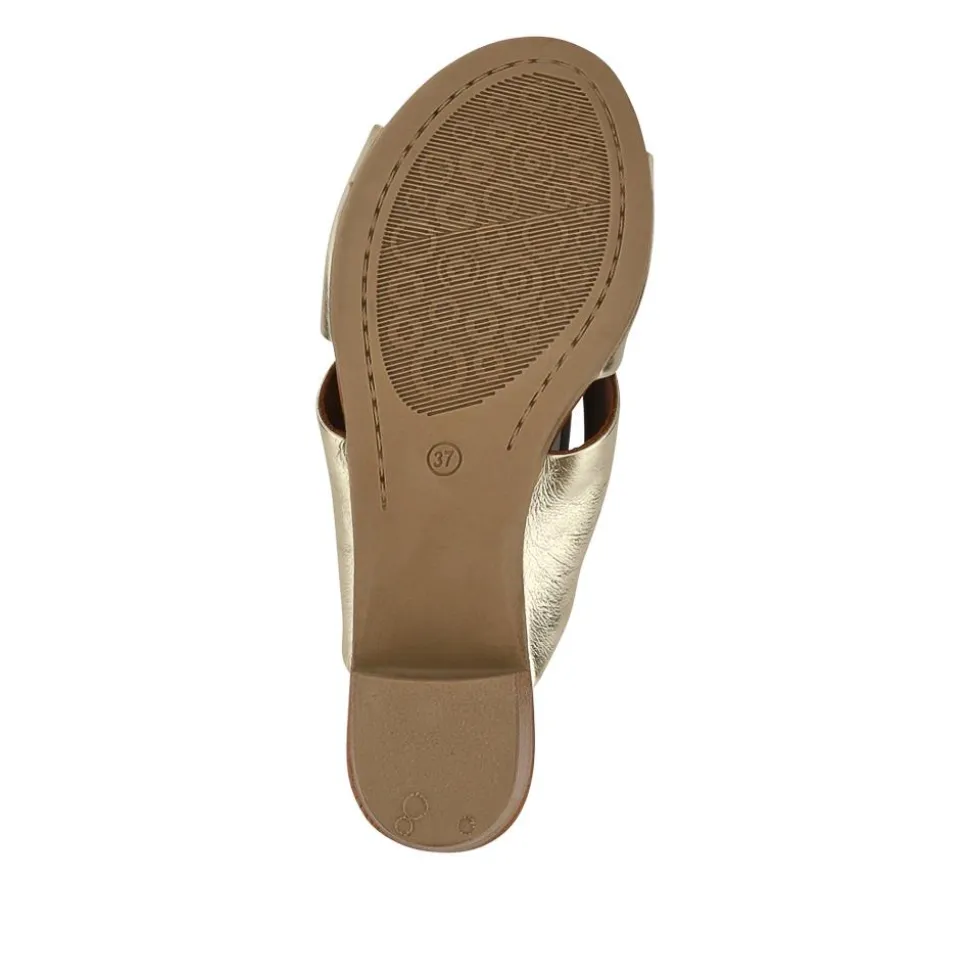 Smart Leather Mules - Gold