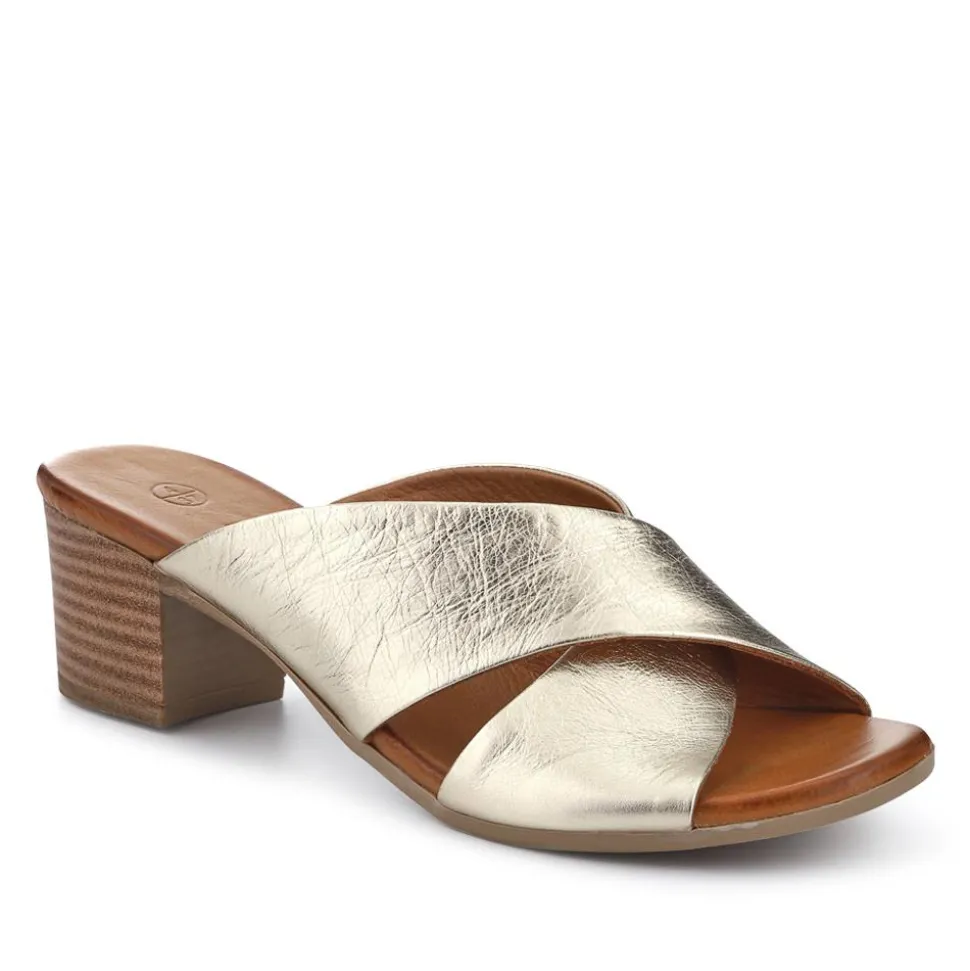 Smart Leather Mules - Gold