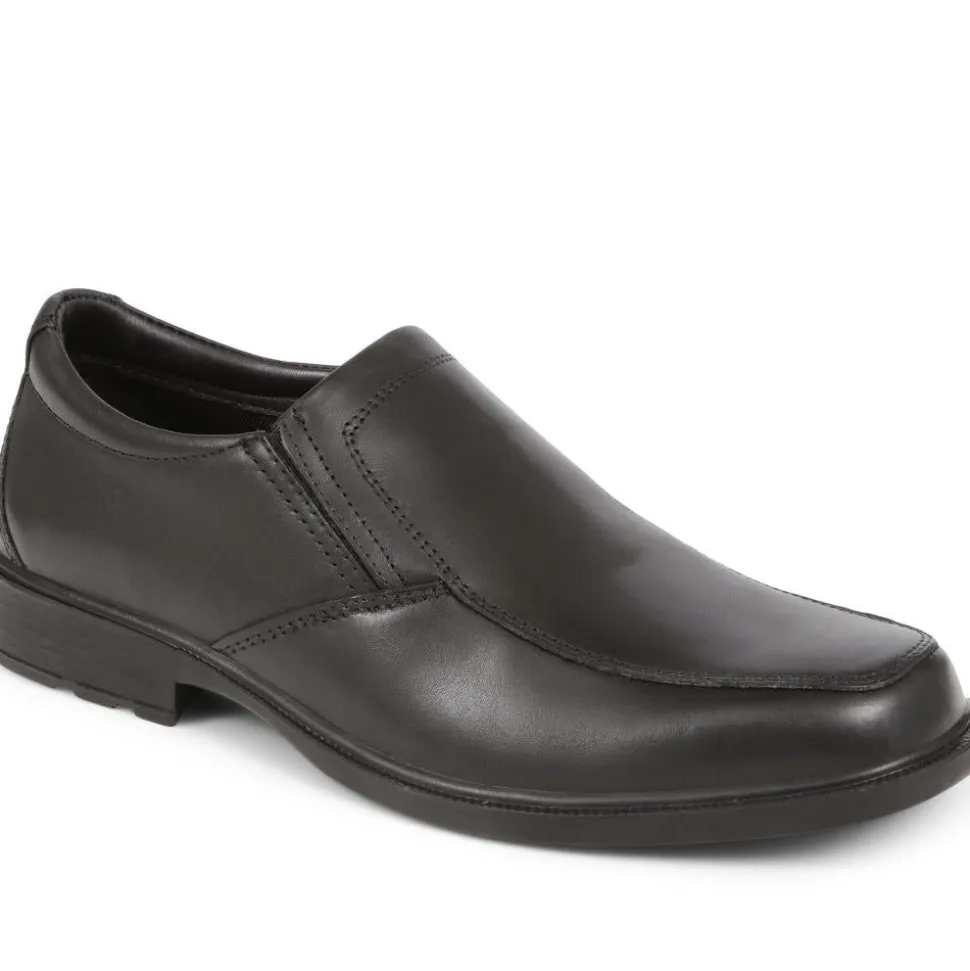 Smart Leather Slip-On Shoes - Black