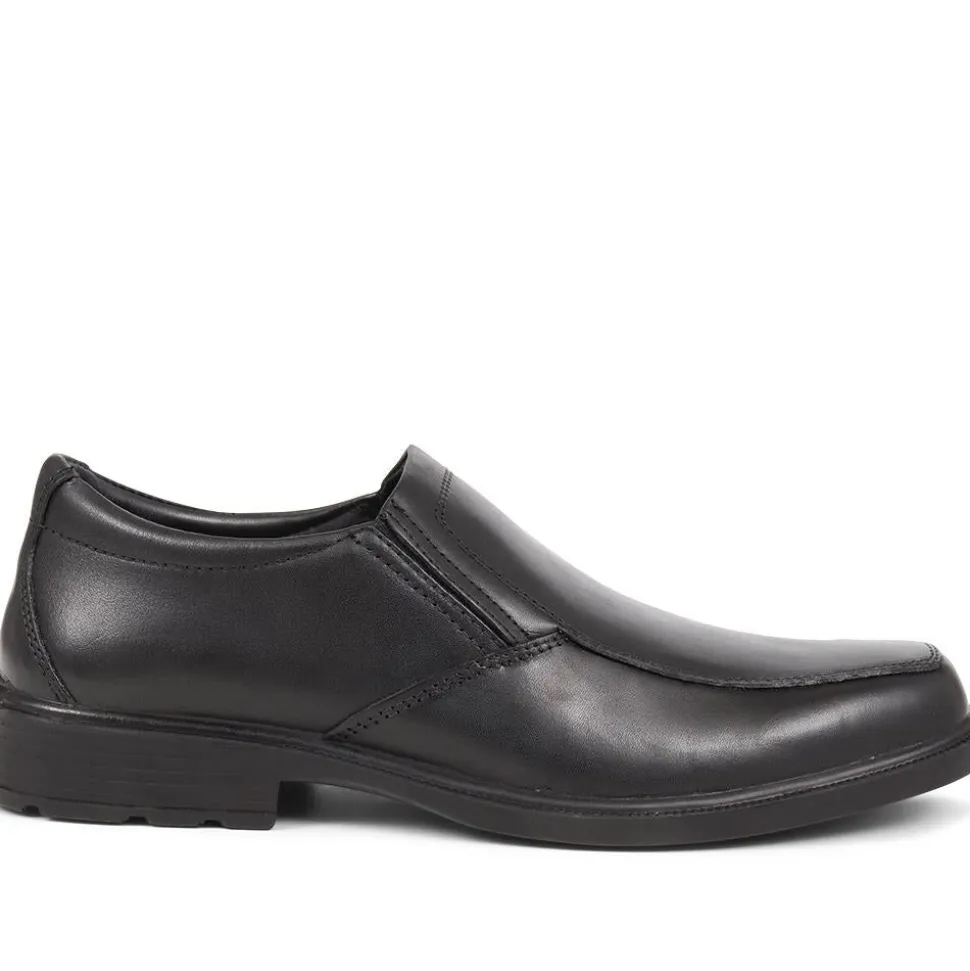 Smart Leather Slip-On Shoes - Black