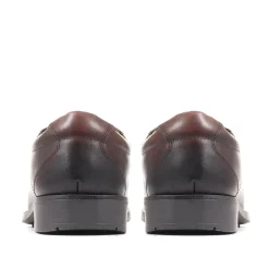 Smart Leather Slip On Shoes - Dark Brown