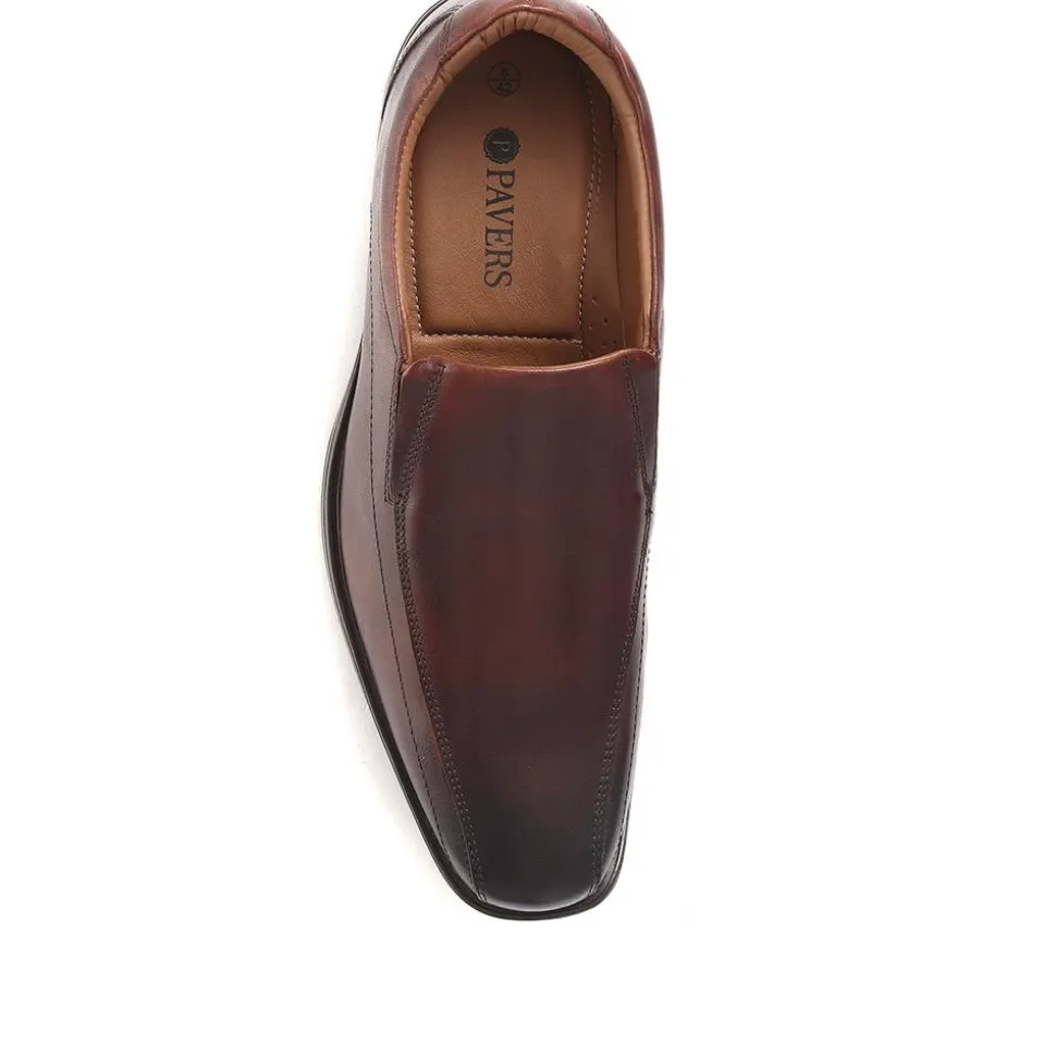Smart Leather Slip On Shoes - Dark Brown