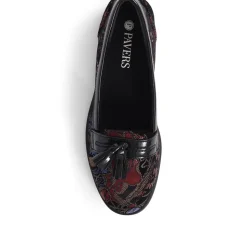 Smart Patent Loafers - Black Floral