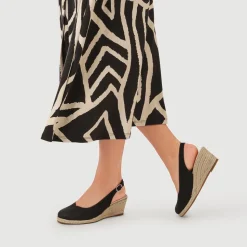 Smart Slingback Espadrilles - Black