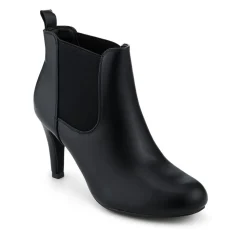 Smart Stiletto Heel Slip On Ankle Boots - Black