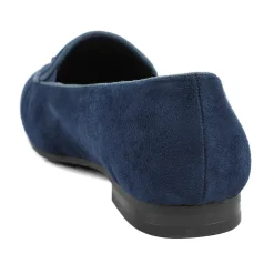 Smart Tasselled Heeled Loafers - Navy
