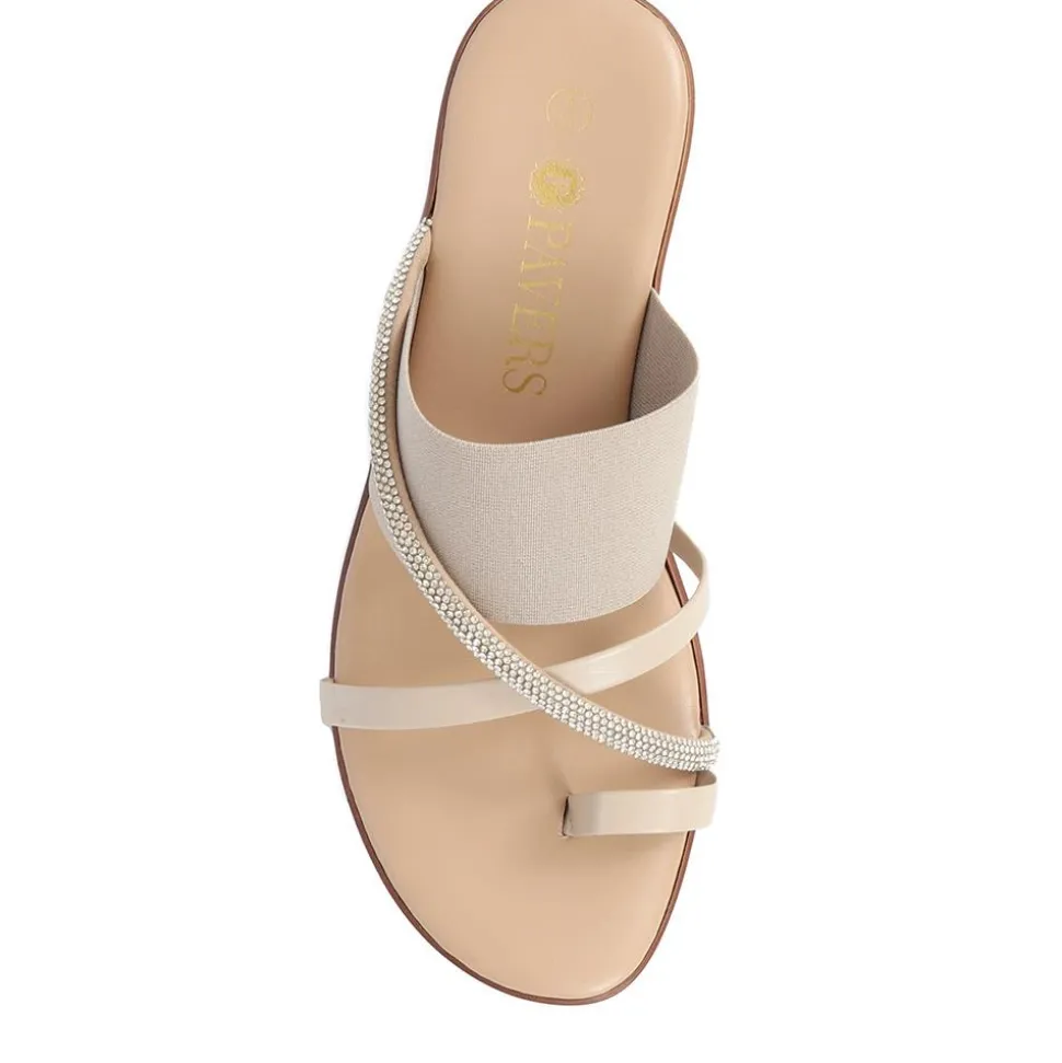 Smart Toe Post Sandals - Beige