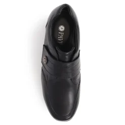 Smart Touch-Fasten Leather Shoes - Black