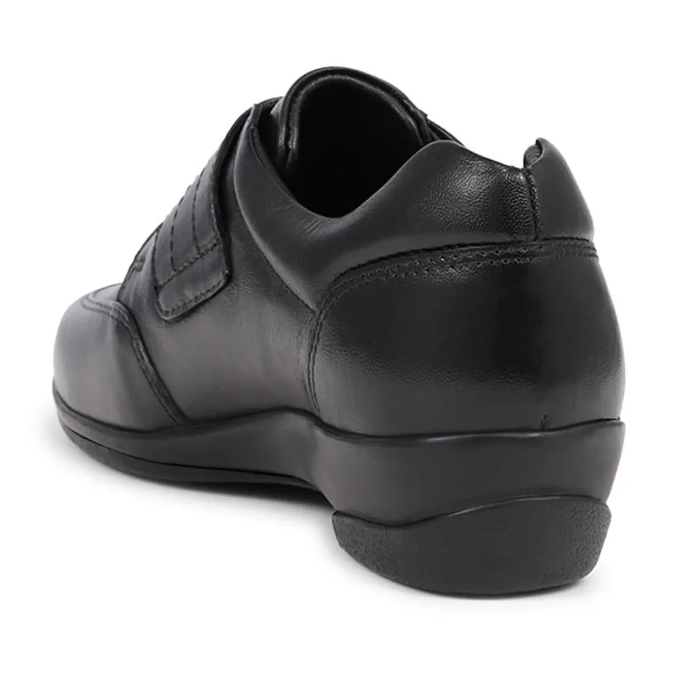 Smart Touch-Fasten Leather Shoes - Black