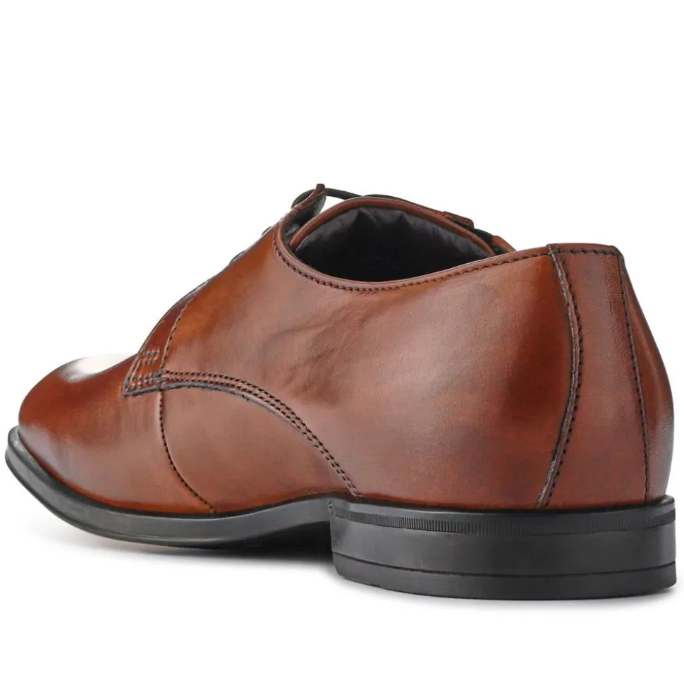 Smart Wide Fit Leather Lace-Up Shoes - Brown