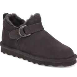 Soft Buckle-Detailed Ankle Boots - Grey