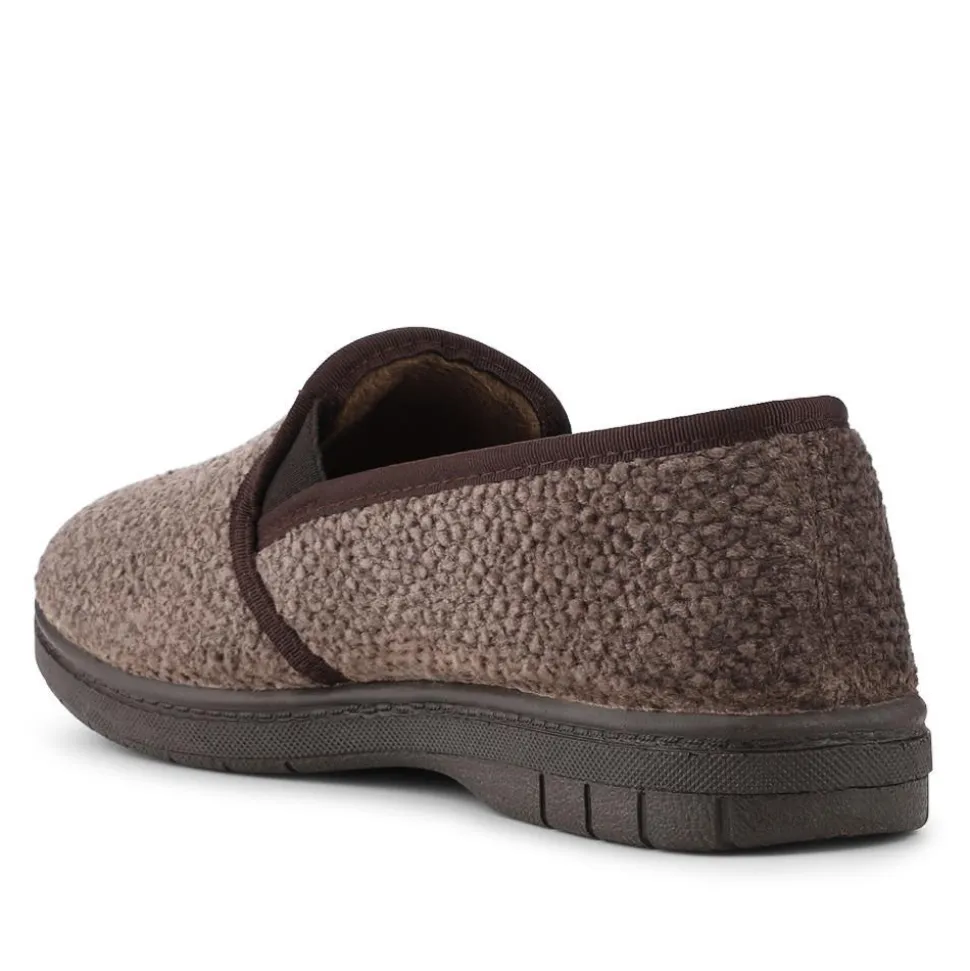 Soft Cushioning Full Slippers With Grip Sole - Brown