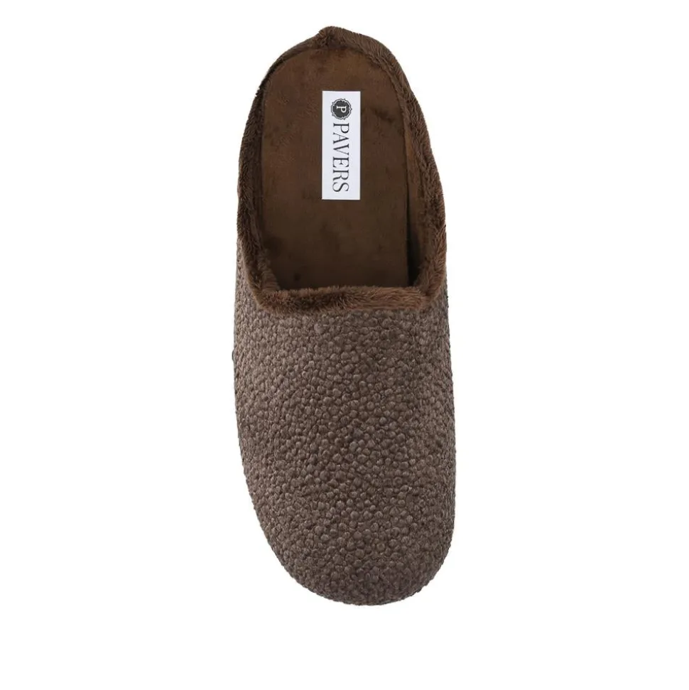 Soft Cushioning Mule Slippers With Grip Sole - Brown