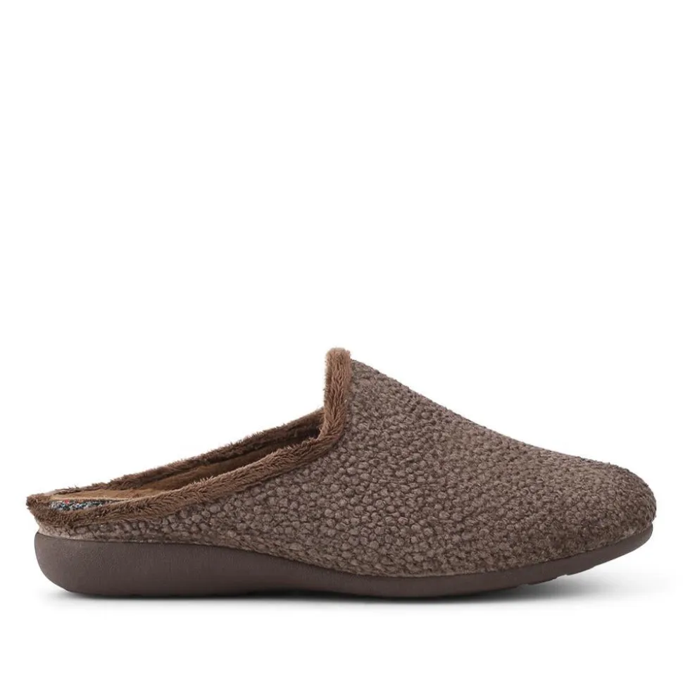Soft Cushioning Mule Slippers With Grip Sole - Brown