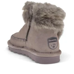 Soft Faux-Fur-Cuffed Ankle Boots - Grey Suede