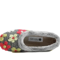 Soft Floral Full Slippers - Grey Multi
