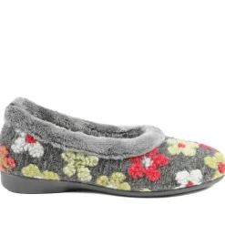 Soft Floral Full Slippers - Grey Multi