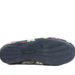 Soft Floral Full Slippers - Navy Multi