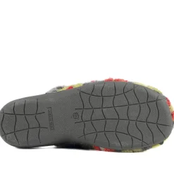 Soft Floral Mule Slippers - Grey Multi