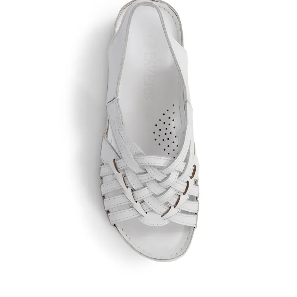 Soft Leather Slip-On Sandals - White