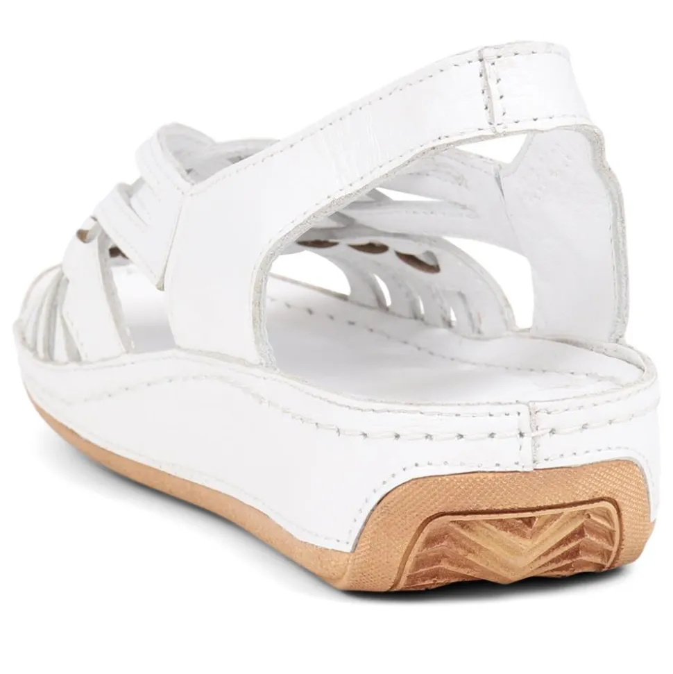 Soft Leather Slip-On Sandals - White