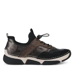 Sporty Lace-Up Trainers - Black Multi