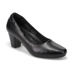 Stacked-Heel Court Shoes - Black