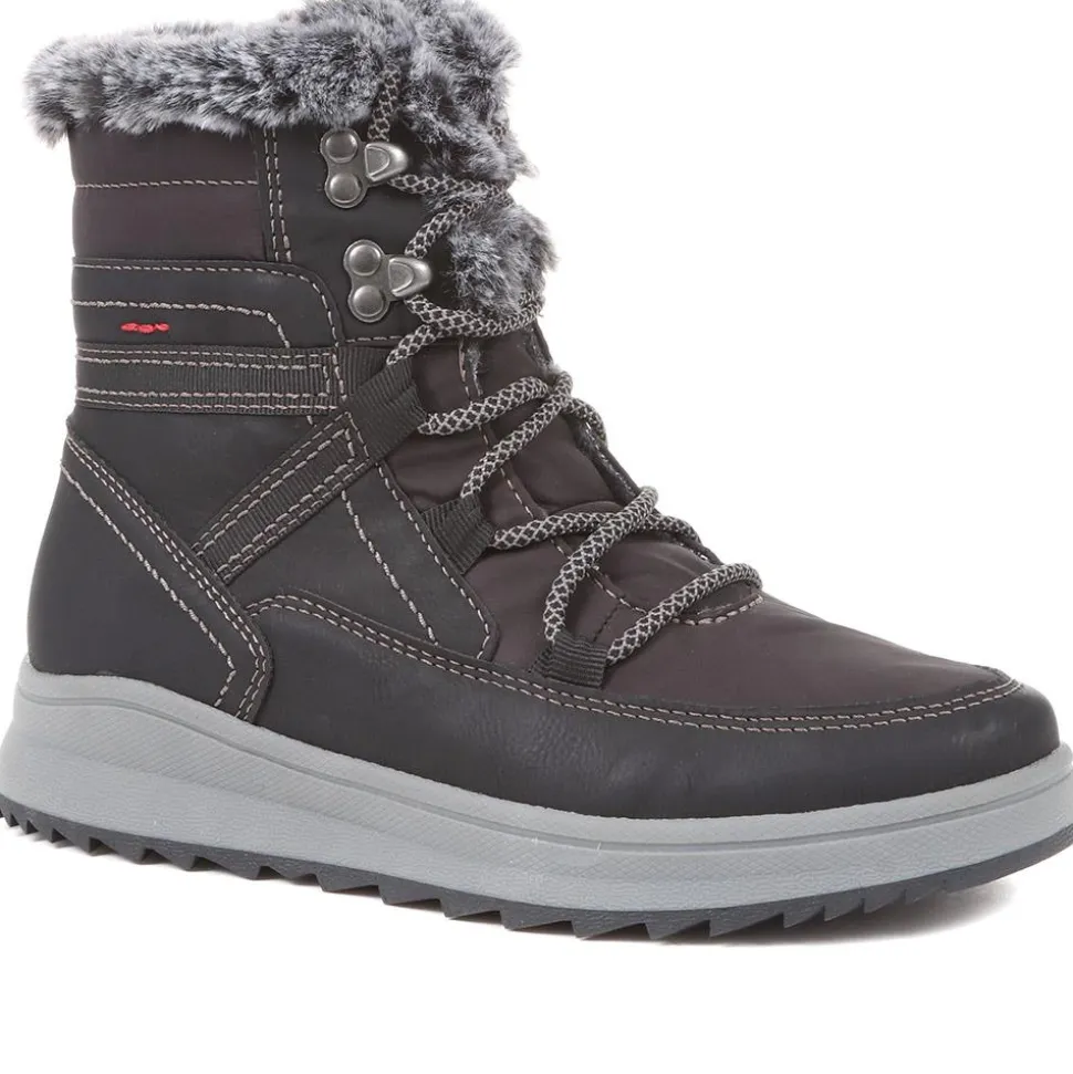 Standard Lace-Up Snow Boots - Black