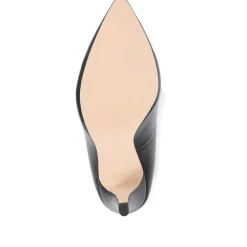 Stiletto Court Shoes - Black Leather