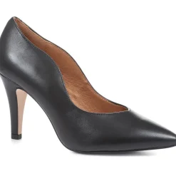 Stiletto Court Shoes - Black Leather