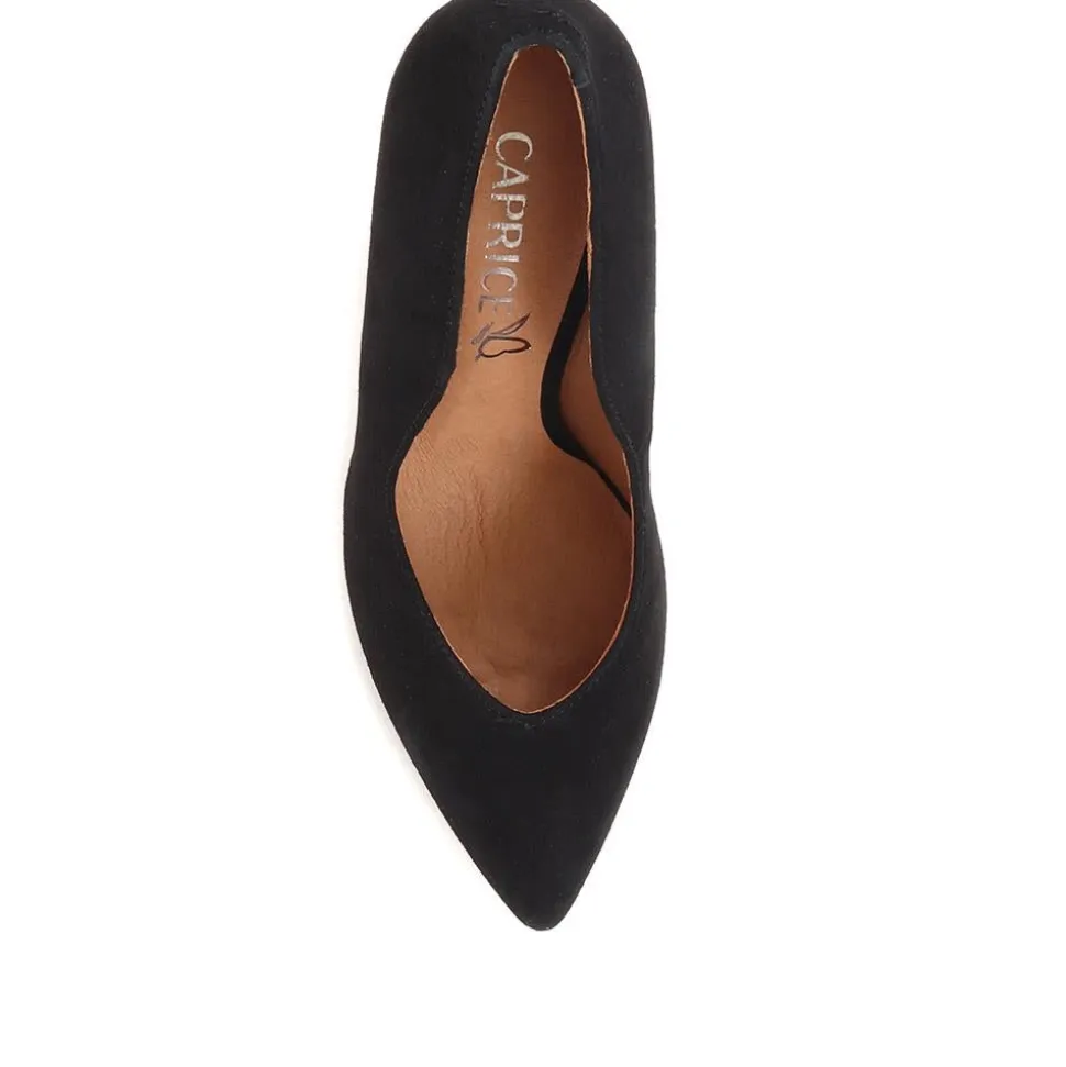 Stiletto Court Shoes - Black Suede