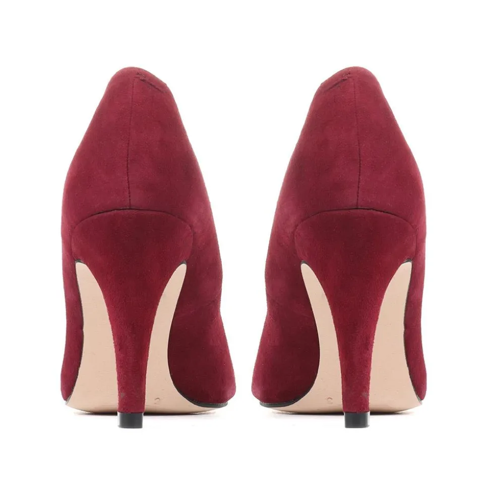 Stiletto Court Shoes - Burgundy