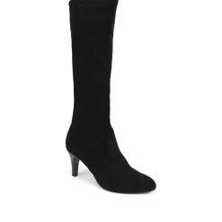 Stiletto Heeled Knee High Boots - Black