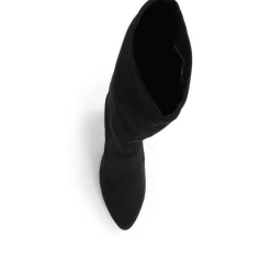 Stiletto Heeled Knee High Boots - Black