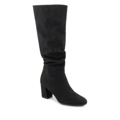 Stiletto Heel Standard Calf Fit Long Boots - Black