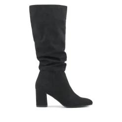 Stiletto Heel Standard Calf Fit Long Boots - Black