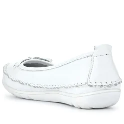 Stitched Leather Pumps - White