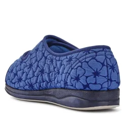 Strapped Memory Foam Slippers - Navy