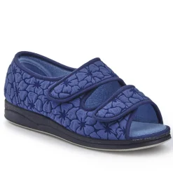 Strapped Memory Foam Slippers - Navy